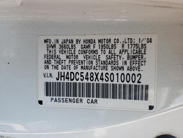 Photo 10 from auction – 2004 ACURA RSX with VIN JH4DC548X4S010002