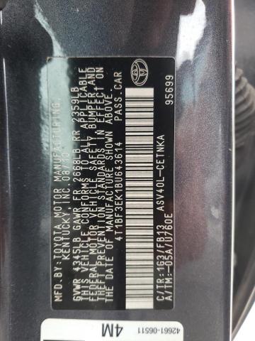 Photo 10 from auction – 2011 TOYOTA CAMRY BASE with VIN 4T1BF3EK1BU643614