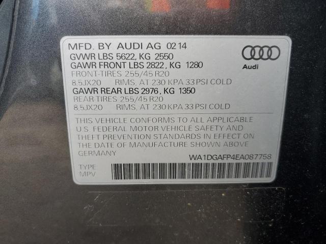 Photo 10 from auction – 2014 AUDI Q5 PREMIUM with VIN WA1DGAFP4EA087758