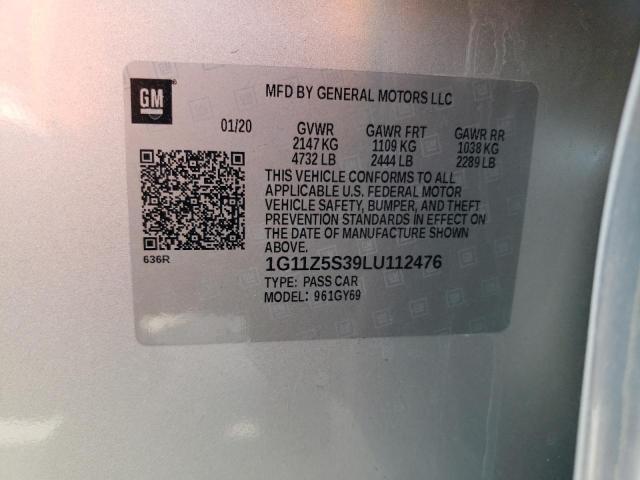 Photo 10 from auction – 2020 CHEVROLET IMPALA LT with VIN 1G11Z5S39LU112476