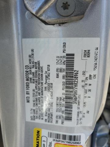 Photo 10 from auction – 2017 FORD FUSION SE with VIN 3FA6P0H77HR258962