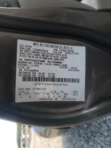 Photo 10 from auction – 2003 FORD TAURUS SES with VIN 1FAFP552X3G216906
