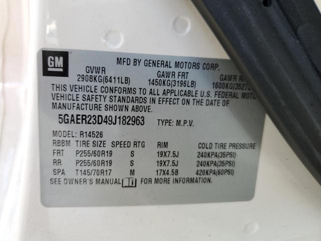 Photo 10 from auction – 2009 BUICK ENCLAVE CX with VIN 5GAER23D49J182963