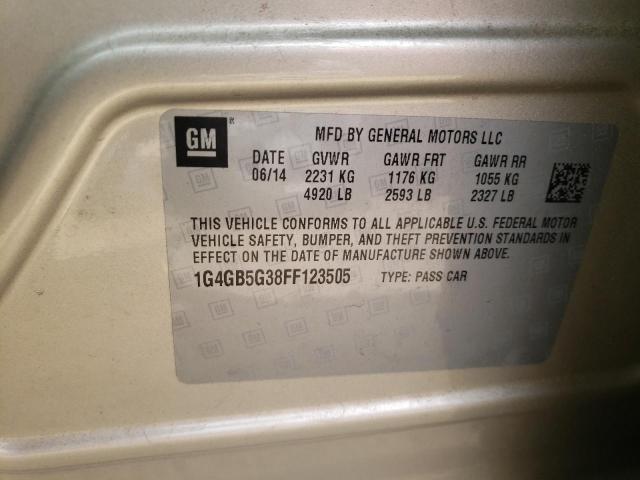 Photo 10 from auction – 2015 BUICK LACROSSE with VIN 1G4GB5G38FF123505
