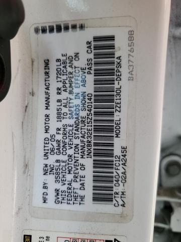Photo 10 from auction – 2005 TOYOTA COROLLA with VIN 1NXBR32E15Z540140