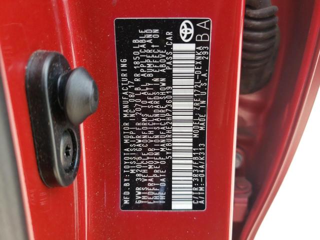 Photo 10 from auction – 2017 TOYOTA COROLLA L with VIN 5YFBURHE2HP736019