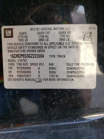 Photo 10 from auction – 2016 CHEVROLET SILVERADO with VIN 1GCRCPEC6GZ223904