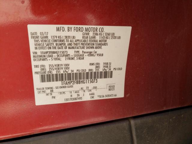 Photo 10 from auction – 2017 FORD TAURUS LIM with VIN 1FAHP2F88HG115073