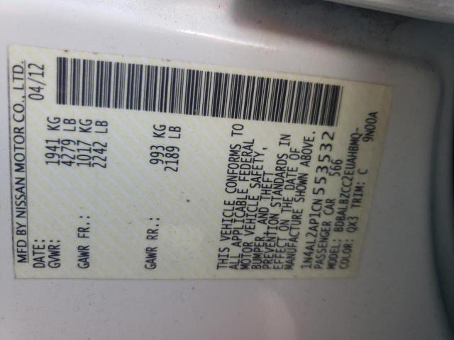 Photo 10 from auction – 2012 NISSAN ALTIMA BAS with VIN 1N4AL2AP1CN553532