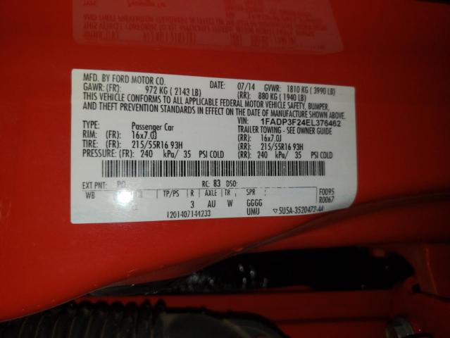 Photo 10 from auction – 2014 FORD FOCUS SE with VIN 1FADP3F24EL376462