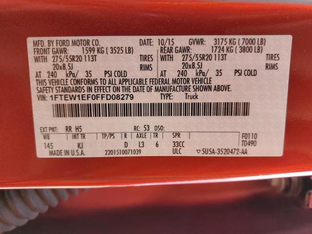 Photo 10 from auction – 2015 FORD F150 SUPER with VIN 1FTEW1EF0FFD08279