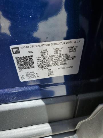 Photo 10 from auction – 2022 CHEVROLET EQUINOX LT with VIN 3GNAXKEV5NL189911