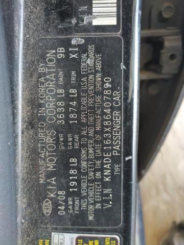 Photo 10 from auction – 2008 KIA RIO 5 SX with VIN KNADE163X86407890