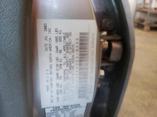 Photo 10 from auction – 2003 MITSUBISHI GALANT DE with VIN 4A3AA36G83E210986