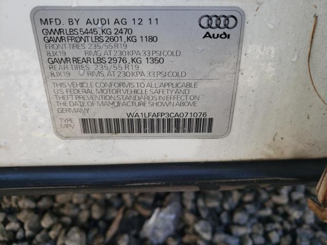 Photo 10 from auction – 2012 AUDI Q5 PREMIUM with VIN WA1LFAFP3CA071076