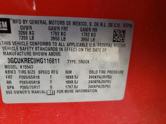 Photo 10 from auction – 2017 CHEVROLET SILVERADO with VIN 3GCUKREC9HG116811
