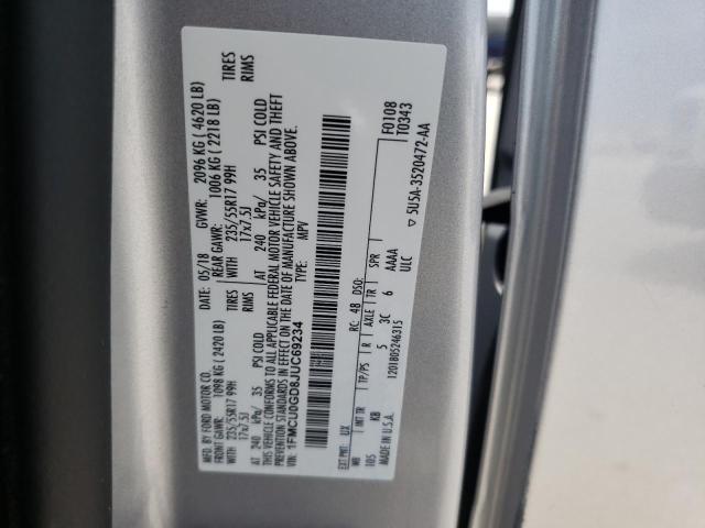 Photo 10 from auction – 2018 FORD ESCAPE SE with VIN 1FMCU0GD8JUC69234