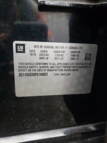 Photo 10 from auction – 2015 CHEVROLET IMPALA LTZ with VIN 2G1165S30F9149667