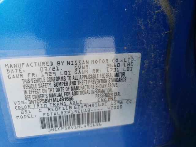 Photo 10 from auction – 2021 NISSAN KICKS S with VIN 3N1CP5BV1ML491656