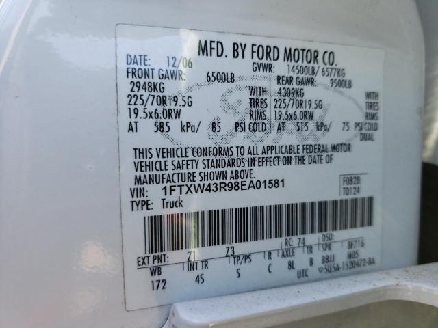 Photo 10 from auction – 2008 FORD F450 SUPER with VIN 1FTXW43R98EA01581