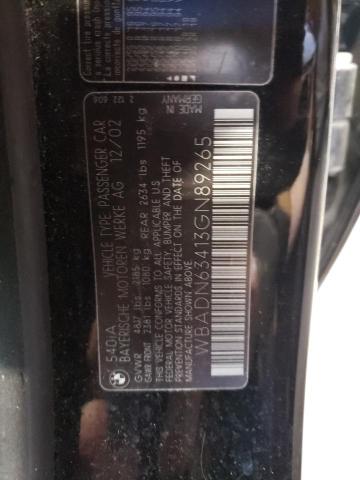 Photo 10 from auction – 2003 BMW 540 I AUTO with VIN WBADN63413GN89265