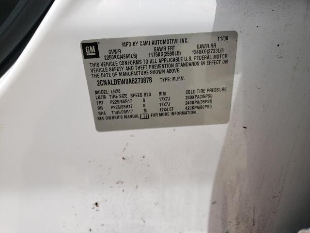 Photo 10 from auction – 2010 CHEVROLET EQUINOX LT with VIN 2CNALDEW0A6273878