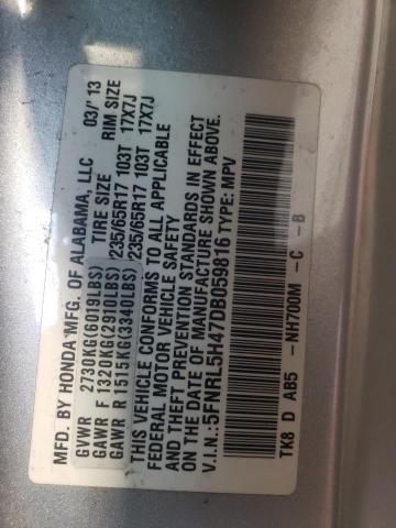 Photo 10 from auction – 2013 HONDA ODYSSEY EX with VIN 5FNRL5H47DB059816