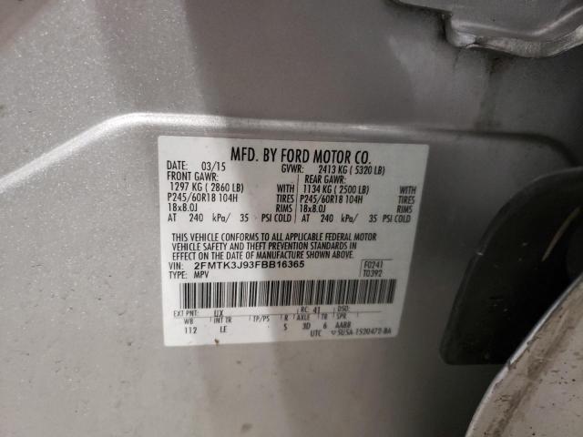 Photo 10 from auction – 2015 FORD EDGE SEL with VIN 2FMTK3J93FBB16365