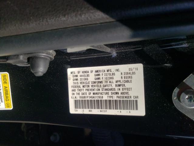 Photo 10 from auction – 2016 ACURA TLX with VIN 19UUB1F34GA012659