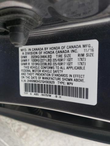 Photo 10 from auction – 2016 HONDA CR-V EX with VIN 2HKRM3H57GH565629