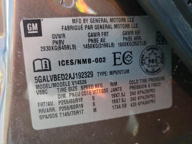 Photo 10 from auction – 2010 BUICK ENCLAVE CX with VIN 5GALVBED2AJ192329