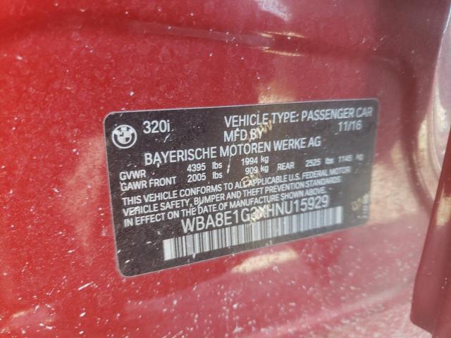 Photo 10 from auction – 2017 BMW 320 I with VIN WBA8E1G3XHNU15929