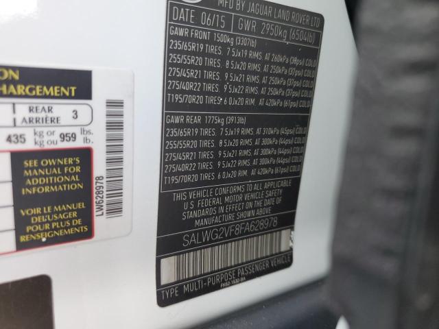 Photo 10 from auction – 2015 LAND ROVER RANGE ROVE with VIN SALWG2VF8FA628978