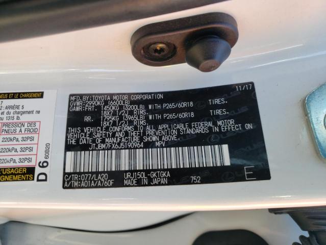 Photo 10 from auction – 2018 LEXUS GX 460 with VIN JTJBM7FX6J5190964