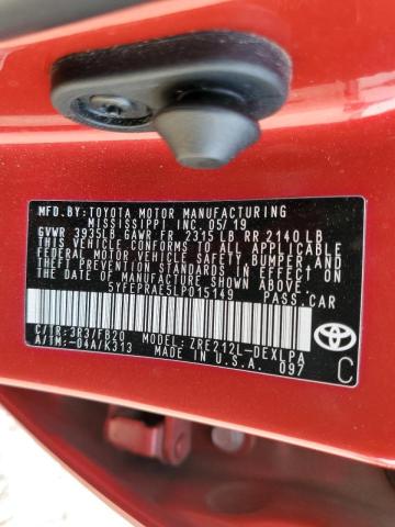 Photo 10 from auction – 2020 TOYOTA COROLLA LE with VIN 5YFEPRAE5LP015149