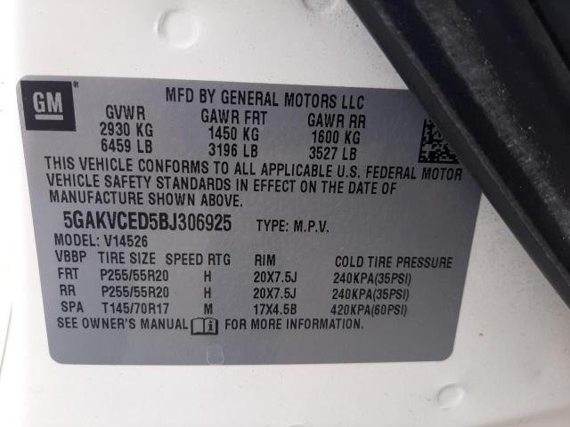 Photo 10 from auction – 2011 BUICK ENCLAVE CX with VIN 5GAKVCED5BJ306925