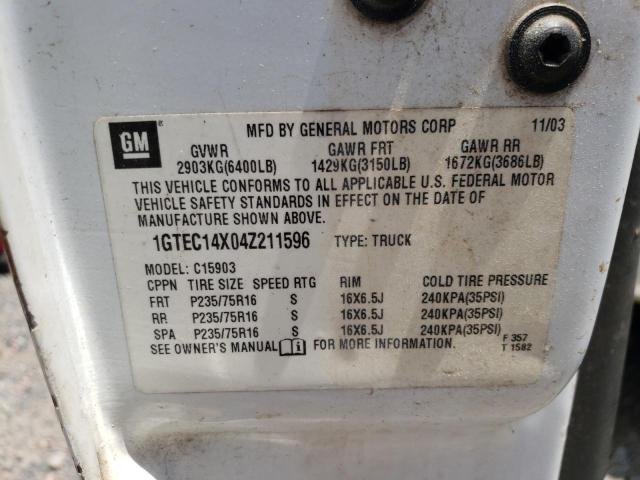 Photo 10 from auction – 2004 GMC NEW SIERRA with VIN 1GTEC14X04Z211596