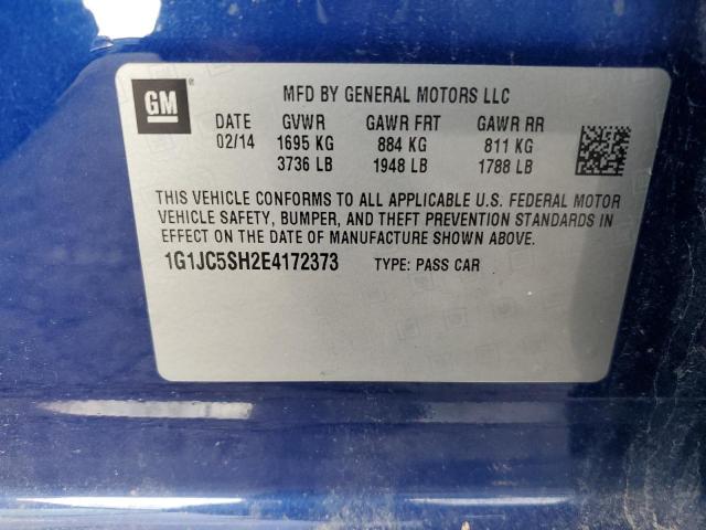 Photo 10 from auction – 2014 CHEVROLET SONIC LT with VIN 1G1JC5SH2E4172373