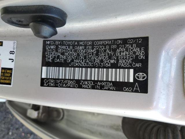 Photo 10 from auction – 2012 TOYOTA PRIUS with VIN JTDKN3DU3C1513184
