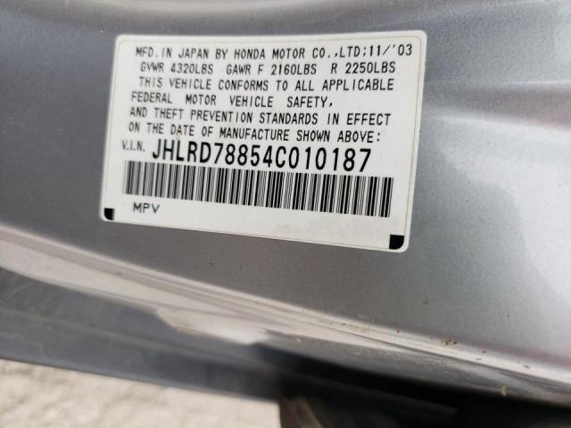 Photo 10 from auction – 2004 HONDA CR-V EX with VIN JHLRD78854C010187
