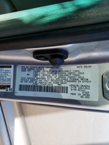 Photo 10 from auction – 2004 TOYOTA 4RUNNER LI with VIN JTEBT17R048016695