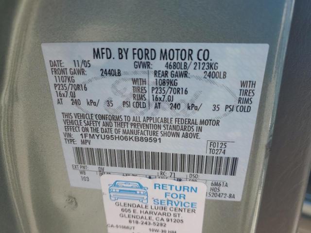 Photo 10 from auction – 2006 FORD ESCAPE HEV with VIN 1FMYU95H06KB89591