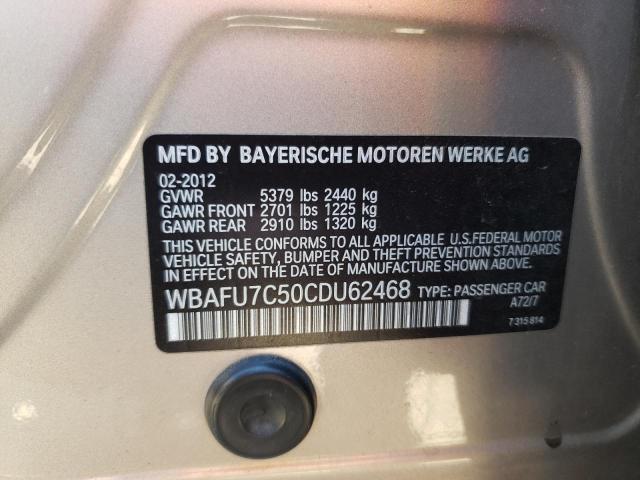 Photo 10 from auction – 2012 BMW 535 XI with VIN WBAFU7C50CDU62468