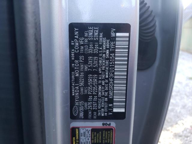 Photo 10 from auction – 2015 HYUNDAI SANTA FE G with VIN KM8SRDHF3FU115154