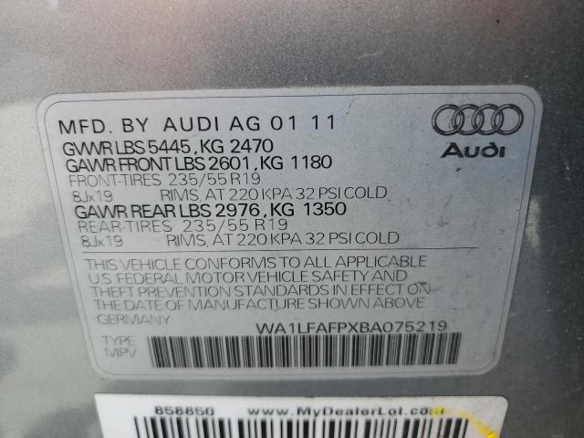 Photo 10 from auction – 2011 AUDI Q5 PREMIUM with VIN WA1LFAFPXBA075219