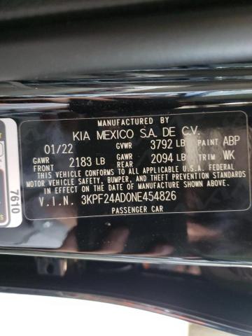 Photo 10 from auction – 2022 KIA FORTE FE with VIN 3KPF24AD0NE454826