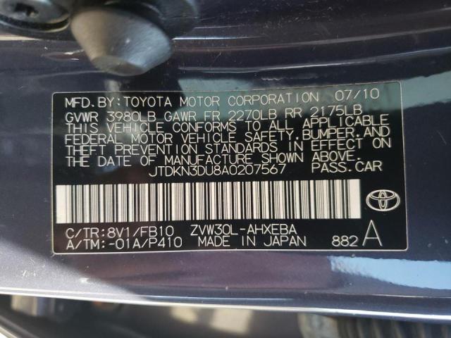 Photo 10 from auction – 2010 TOYOTA PRIUS with VIN JTDKN3DU8A0207567