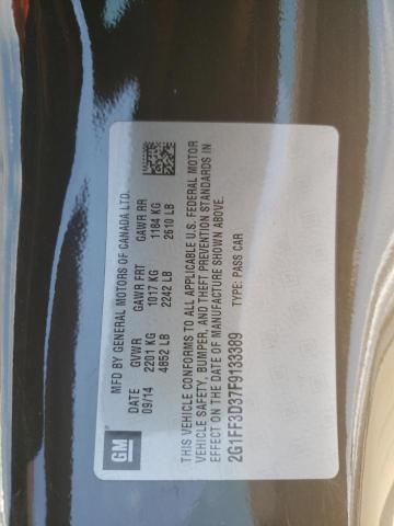 Photo 10 from auction – 2015 CHEVROLET CAMARO LT with VIN 2G1FF3D37F9133389