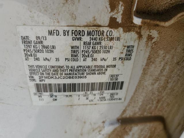 Photo 10 from auction – 2013 FORD EDGE SEL with VIN 2FMDK3JC2DBE03905