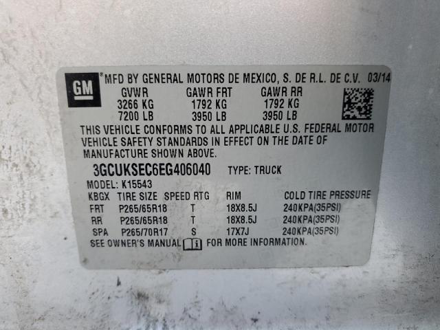 Photo 10 from auction – 2014 CHEVROLET SILVERADO with VIN 3GCUKSEC6EG406040
